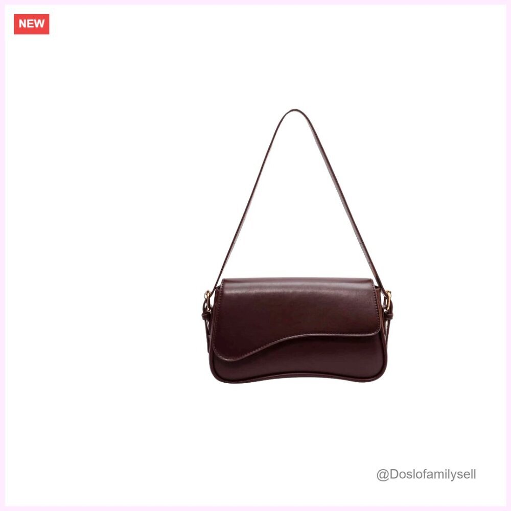 Faux Leather Shoulder Bag with Removable Strap Hobo Crossbody Clutch - Picture 1 of 7